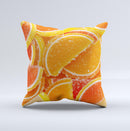 Orange Candy Slices ink-Fuzed Decorative Throw Pillow