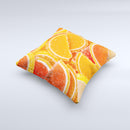Orange Candy Slices ink-Fuzed Decorative Throw Pillow