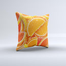 Orange Candy Slices ink-Fuzed Decorative Throw Pillow