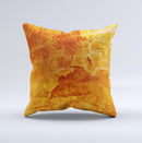 Orange Cracked & Scratched Surface Ink-Fuzed Decorative Throw Pillow