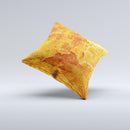 Orange Cracked & Scratched Surface Ink-Fuzed Decorative Throw Pillow