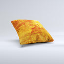 Orange Cracked & Scratched Surface Ink-Fuzed Decorative Throw Pillow