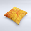 Orange Cracked & Scratched Surface Ink-Fuzed Decorative Throw Pillow