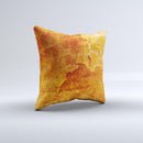 Orange Cracked & Scratched Surface Ink-Fuzed Decorative Throw Pillow
