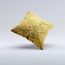 Orange Cracked Surface Ink-Fuzed Decorative Throw Pillow