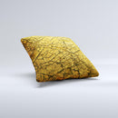 Orange Cracked Surface Ink-Fuzed Decorative Throw Pillow