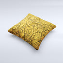Orange Cracked Surface Ink-Fuzed Decorative Throw Pillow