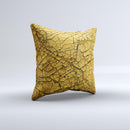 Orange Cracked Surface Ink-Fuzed Decorative Throw Pillow