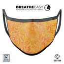 Orange Damask v2 Watercolor Pattern - Made in USA Mouth Cover Unisex Anti-Dust Cotton Blend Reusable & Washable Face Mask with Adjustable Sizing for Adult or Child