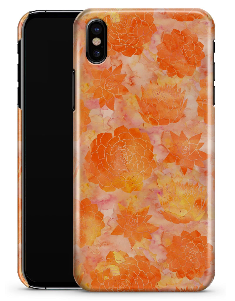 Orange Floral Succulents - iPhone X Clipit Case