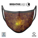 Orange Geometric V16 - Made in USA Mouth Cover Unisex Anti-Dust Cotton Blend Reusable & Washable Face Mask with Adjustable Sizing for Adult or Child