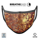 Orange Geometric V5 - Made in USA Mouth Cover Unisex Anti-Dust Cotton Blend Reusable & Washable Face Mask with Adjustable Sizing for Adult or Child