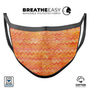 Orange Multi Watercolor Chevron - Made in USA Mouth Cover Unisex Anti-Dust Cotton Blend Reusable & Washable Face Mask with Adjustable Sizing for Adult or Child