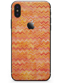 Orange Multi Watercolor Chevron - iPhone X Skin-Kit