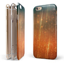 Orange Scratched Surface with Gold Beams iPhone 6/6s or 6/6s Plus 2-Piece Hybrid INK-Fuzed Case