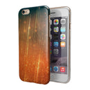 Orange Scratched Surface with Gold Beams iPhone 6/6s or 6/6s Plus 2-Piece Hybrid INK-Fuzed Case