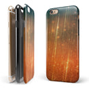 Orange Scratched Surface with Gold Beams iPhone 6/6s or 6/6s Plus 2-Piece Hybrid INK-Fuzed Case