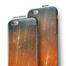 Orange Scratched Surface with Gold Beams iPhone 6/6s or 6/6s Plus 2-Piece Hybrid INK-Fuzed Case
