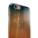 Orange Scratched Surface with Gold Beams iPhone 6/6s or 6/6s Plus 2-Piece Hybrid INK-Fuzed Case