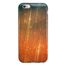 Orange Scratched Surface with Gold Beams iPhone 6/6s or 6/6s Plus 2-Piece Hybrid INK-Fuzed Case