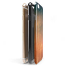 Orange Scratched Surface with Gold Beams iPhone 6/6s or 6/6s Plus 2-Piece Hybrid INK-Fuzed Case