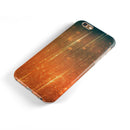 Orange Scratched Surface with Gold Beams iPhone 6/6s or 6/6s Plus 2-Piece Hybrid INK-Fuzed Case