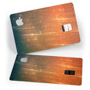 Orange Scratched Surface with Gold Beams - Premium Protective Decal Skin-Kit for the Apple Credit Card
