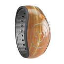 Orange Scratched Surface with Gold Beams - Decal Skin Wrap Kit for the Disney Magic Band