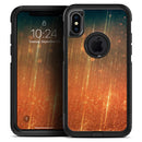 Orange Scratched Surface with Gold Beams - Skin Kit for the iPhone OtterBox Cases