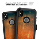 Orange Scratched Surface with Gold Beams - Skin Kit for the iPhone OtterBox Cases