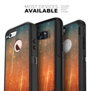 Orange Scratched Surface with Gold Beams - Skin Kit for the iPhone OtterBox Cases