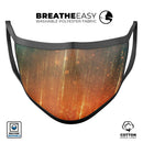 Orange Scratched Surface with Gold Beams - Made in USA Mouth Cover Unisex Anti-Dust Cotton Blend Reusable & Washable Face Mask with Adjustable Sizing for Adult or Child