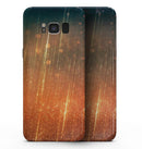 Orange Scratched Surface with Gold Beams - Samsung Galaxy S8 Full-Body Skin Kit
