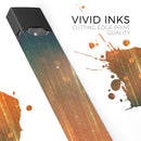 Orange Scratched Surface with Gold Beams - Premium Decal Protective Skin-Wrap Sticker compatible with the Juul Labs vaping device