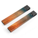 Orange Scratched Surface with Gold Beams - Premium Decal Protective Skin-Wrap Sticker compatible with the Juul Labs vaping device