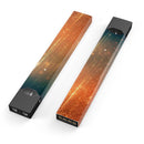 Orange Scratched Surface with Gold Beams - Premium Decal Protective Skin-Wrap Sticker compatible with the Juul Labs vaping device