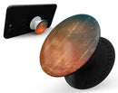 Orange Scratched Surface with Gold Beams - Skin Kit for PopSockets and other Smartphone Extendable Grips & Stands