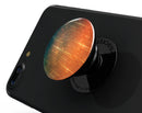 Orange Scratched Surface with Gold Beams - Skin Kit for PopSockets and other Smartphone Extendable Grips & Stands