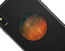Orange Scratched Surface with Gold Beams - Skin Kit for PopSockets and other Smartphone Extendable Grips & Stands