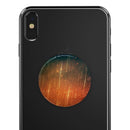 Orange Scratched Surface with Gold Beams - Skin Kit for PopSockets and other Smartphone Extendable Grips & Stands