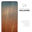 Orange Scratched Surface with Gold Beams - Premium Vinyl Skin Decal for Samsung Galaxy S25 Ultra, S24, S23, S22 & All Galaxy S Models