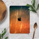 Orange Scratched Surface with Gold Beams - Full Body Skin Decal for the Apple iPad Pro 12.9", 11", 10.5", 9.7", Air or Mini (All Models Available)