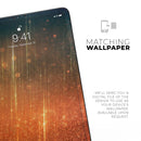 Orange Scratched Surface with Gold Beams - Full Body Skin Decal for the Apple iPad Pro 12.9", 11", 10.5", 9.7", Air or Mini (All Models Available)