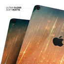 Orange Scratched Surface with Gold Beams - Full Body Skin Decal for the Apple iPad Pro 12.9", 11", 10.5", 9.7", Air or Mini (All Models Available)
