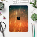 Orange Scratched Surface with Gold Beams - Full Body Skin Decal for the Apple iPad Pro 12.9", 11", 10.5", 9.7", Air or Mini (All Models Available)