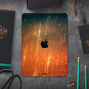Orange Scratched Surface with Gold Beams - Full Body Skin Decal for the Apple iPad Pro 12.9", 11", 10.5", 9.7", Air or Mini (All Models Available)