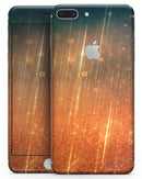Orange Scratched Surface with Gold Beams - Skin-kit for the iPhone 8 or 8 Plus