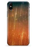 Orange Scratched Surface with Gold Beams - iPhone X Clipit Case