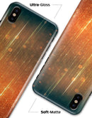 Orange Scratched Surface with Gold Beams - iPhone X Clipit Case