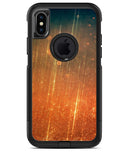 Orange Scratched Surface with Gold Beams - iPhone X OtterBox Case & Skin Kits